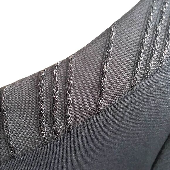 Sangria Sparkle Black Beaded Fit n' Flare Cocktail Dress Women size 10 - Picture 4 of 9